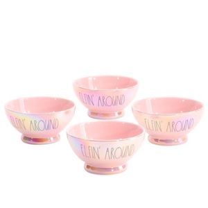 Rae Dunn elfin around pink bowls dishes Christmas NEW